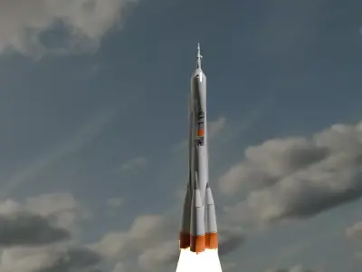 Modern Spacecraft Rocket for Games   3D model