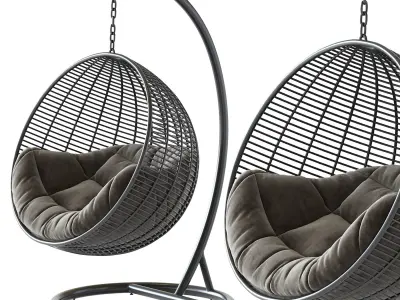 Fotel wiszacy Cocoon De Luxe  czarny 3D model