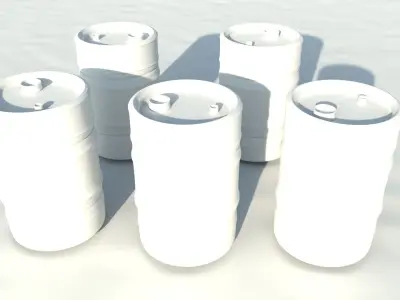 Barrel Flammable Low-poly 3D model purchase