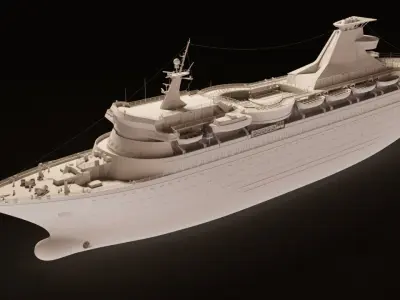 Vintage Cruiseship High-Detail 3D model