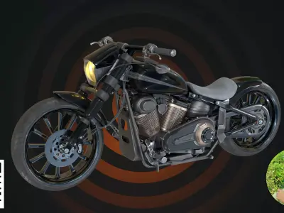Classic Custom Bobber Cruiser Motorcycle 3D model