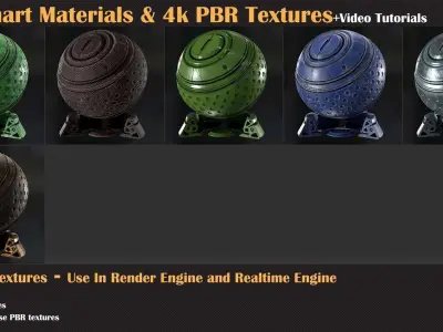 26 Smart Materials and 4K PBR Textures and Video Tutorial Texture