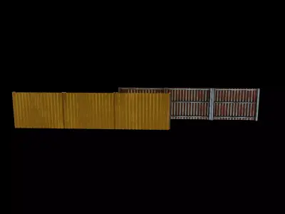 Modular corrugated fence 3D model