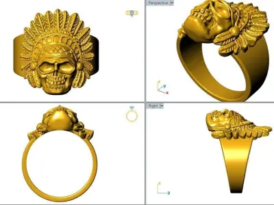 native american ring 3D print model