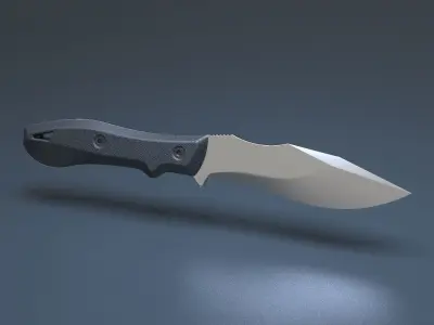 Hunting and combat modern knife 3D model purchase