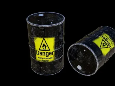 Barrel hazard barrels Free 3D model