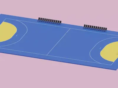Cartoon Handball Court Arena 3D model