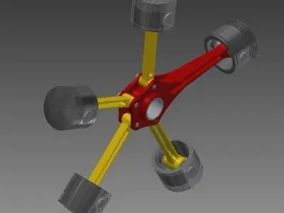 radial engine Free 3D model from CGTrader