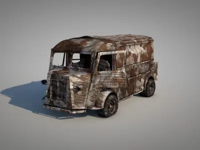 Burned Truck Wreck 3D model
