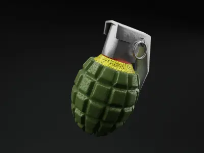 MK2 Grenade Low-poly 3D model 6