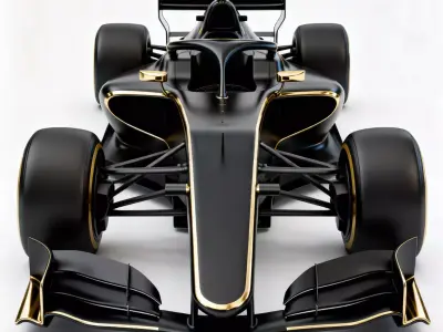 Luxury Coupes  Black Gold Open Wheel Racing Cars 3D Collection 3D Model Pack