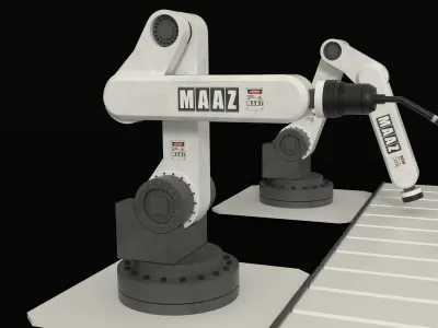 Robotic arm Low-poly 3D model 2