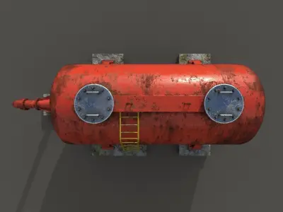 Oil tank Low-poly 3D model order