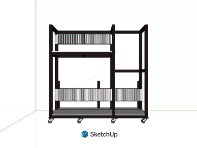 Professional Mobile Sheet Goods and Lumber Rack 3D model