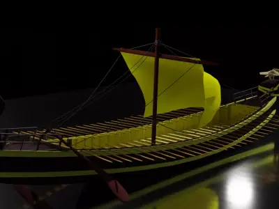 Sailing Vessel Low-poly 3D model  Low-poly 3D model