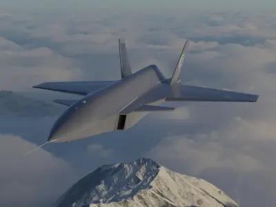 Bayraktar Kizilelma MIUS 3D rigged and  Low-poly 3D model