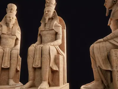 Egyptian Statue Pharaoh Low-poly 3D model purchase