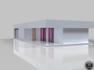Modern Building Low-poly 3D model get