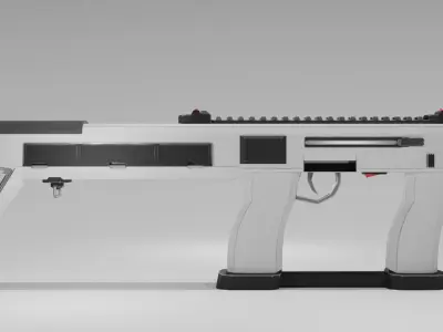 Sci-Fi sub-machine gun model Free low-poly 3D model