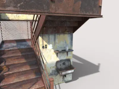 Old Stairs and Sink 3D model