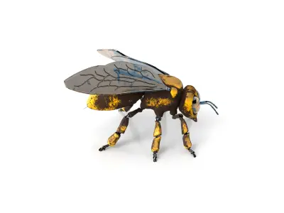 Mechanical bee Low poly model  Low-poly 3D model