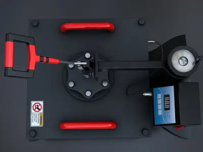 Heat Press Machine Rotatable Low-poly 3D model