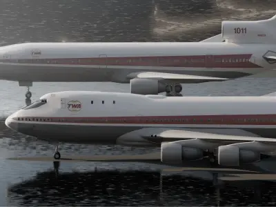  Boeing 747  and Lockheed L-1011 3D model