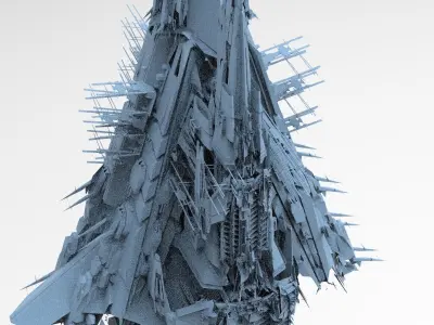 Moon Space colony Military base 2  3D model