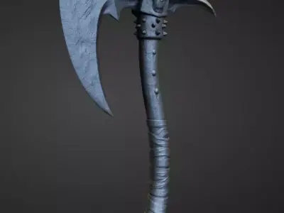 AXE1 high and low poly Low-poly 3D model