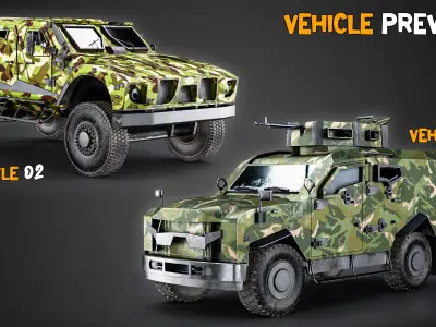 15 Game-Ready Military Vehicle   4K Texture   Vol 02   Low-poly 3D model