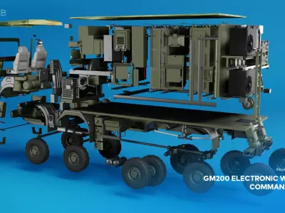 GM200 Electronic Warfare Command Truck 3D model