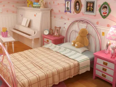  Cartoon Corridor Bedroom V3 