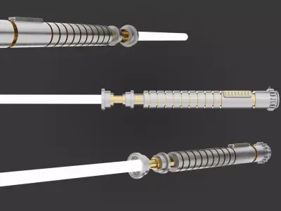 White Blade Lightsaber 3D model