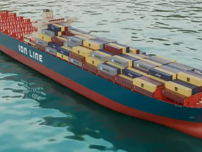 Ionline container ship 3D model