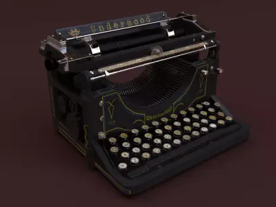 Typewriter PBR high poly with texture 3D model