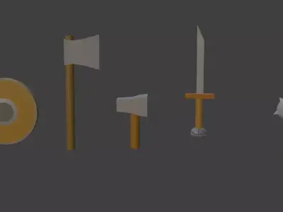 Midieval weaponds Free low-poly 3D model