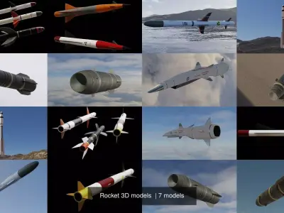 Rocket 3D models  3D Model Pack purchase