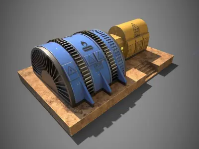 Turbine Generator Low-poly 3D model