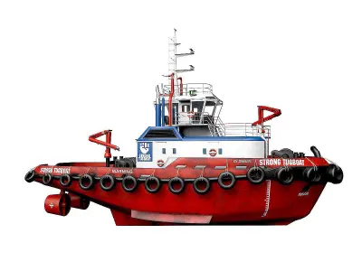 Tugboat lowpoly Low-poly 3D model