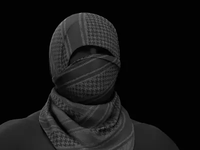 Military Shemagh Tactical Desert Scarf Low-poly 3D model