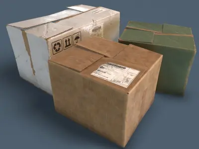Boxes Common Enviroment Assets Low-poly 3D model