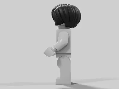 Scanned Lego Minifigure Short Bob Hair  3D model