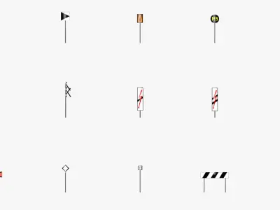 Rail Signs 3D model