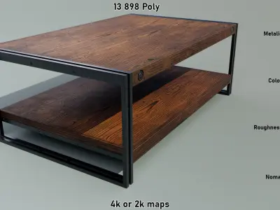 Low Table Manchester Low-poly 3D model