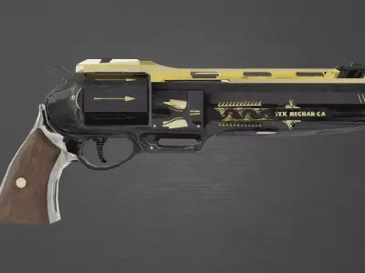 Revolver Tex Mechanica Low-poly 3D model