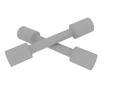 Small dumbbells 1 kg Low-poly 3D model