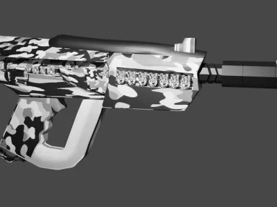 Camuflage Gun Free low-poly 3D model