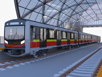 Warsaw tram and metro stations V 3D Model Pack