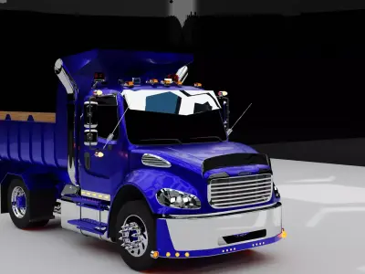Camion volquete freightliner m2 Low-poly 3D model