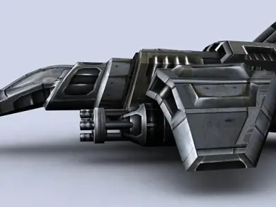 3DRT - Sci-Fi Gunship 4 Low-poly 3D model